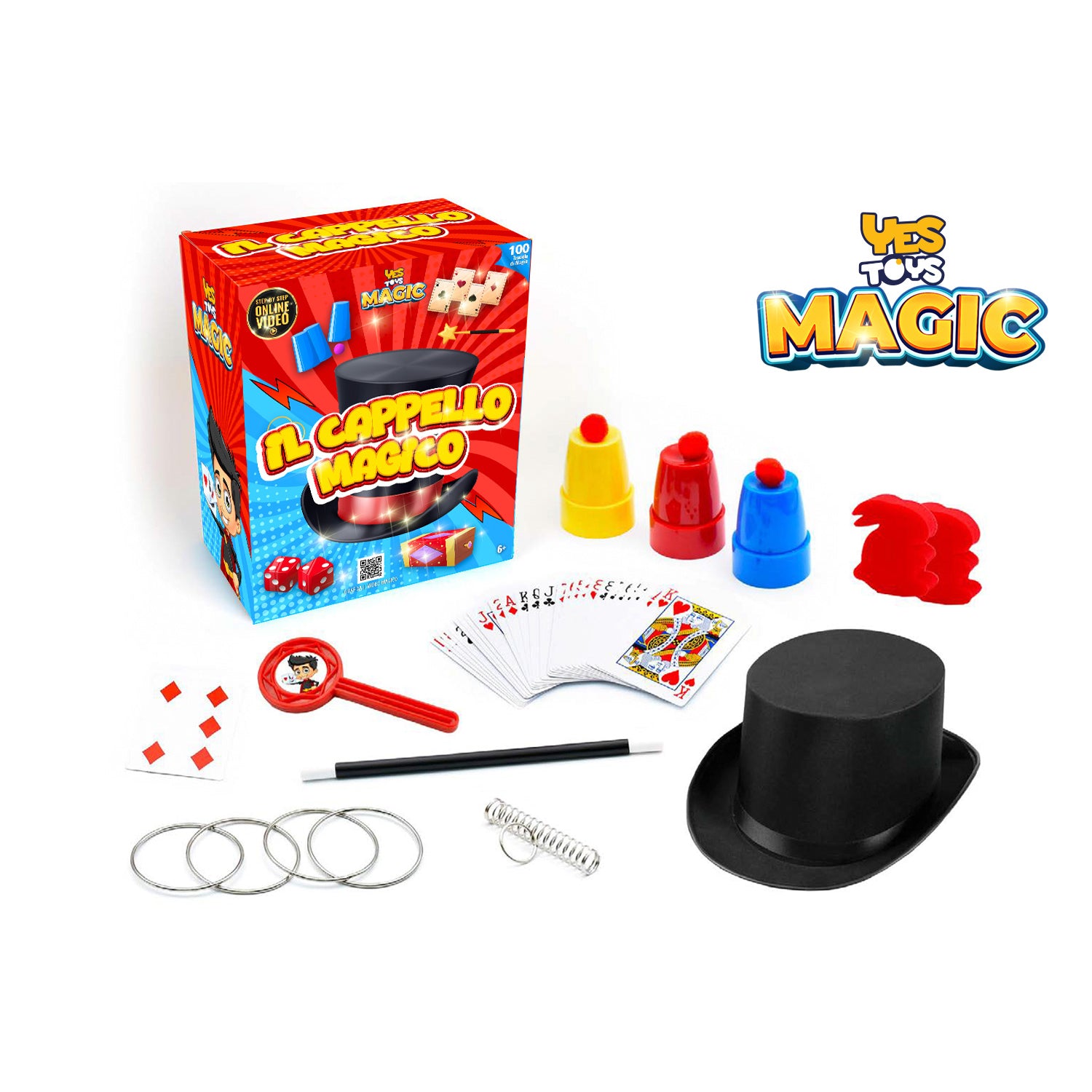 YES TOYS - Il Cappello del Mago – Set Magia 100 Trucchi